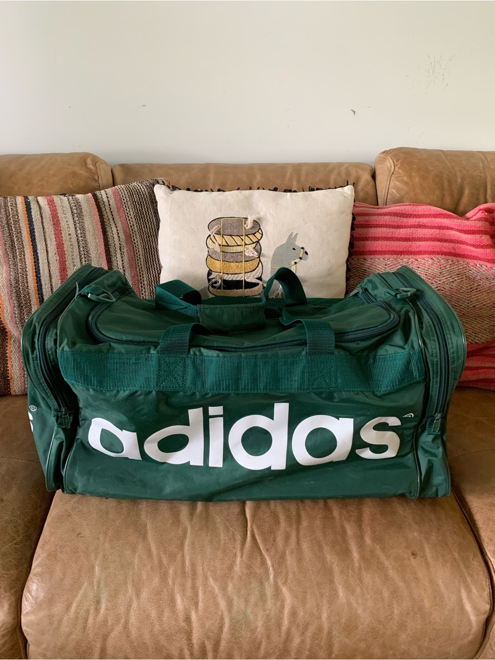 Vintage Adidas Green Duffel Bag